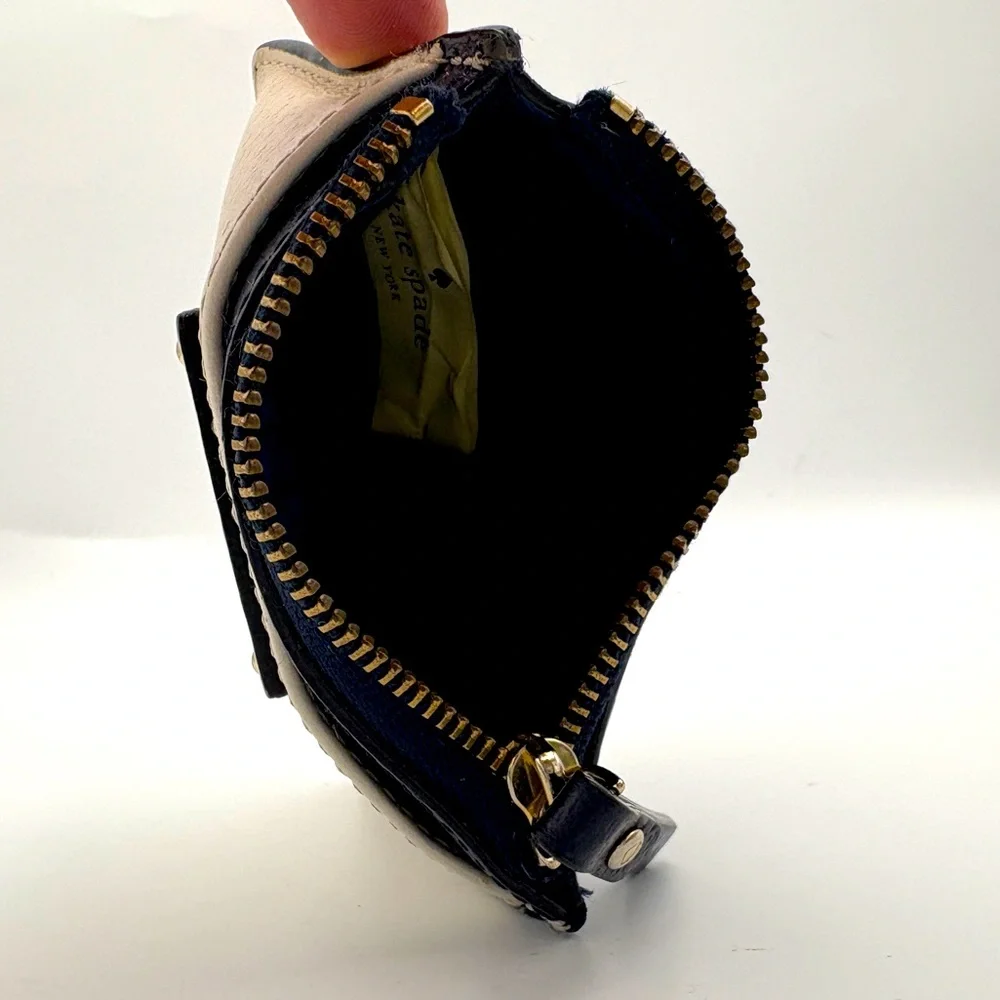 Kate Spade Navy Blue and Cream Card Holder